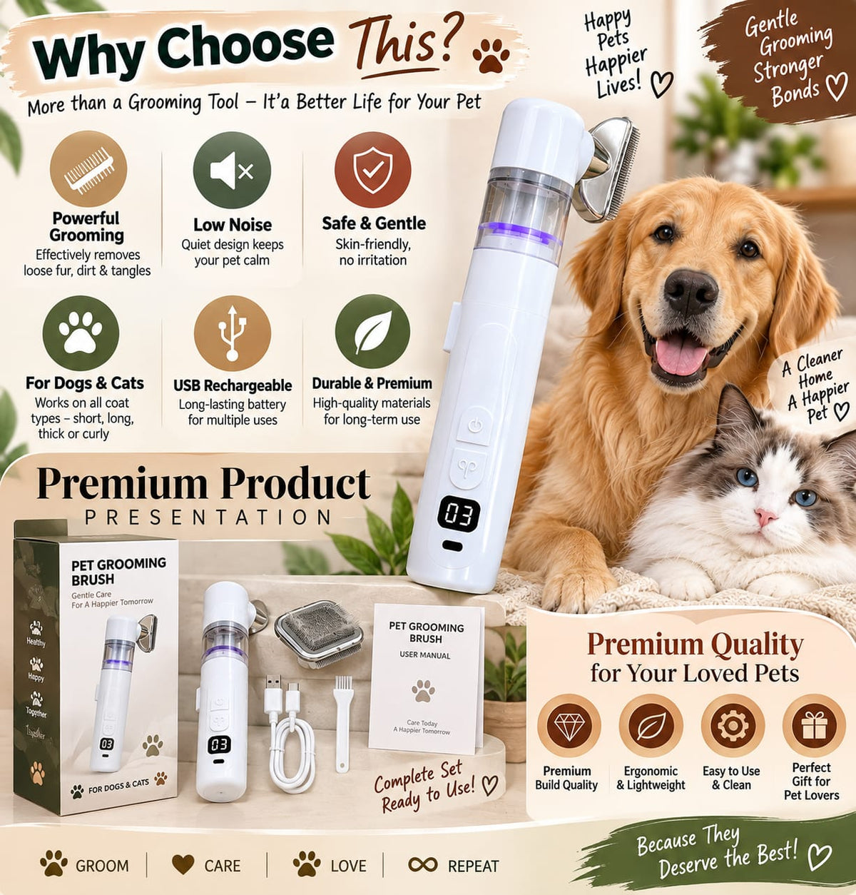 Two-in-one Electric Pet Hair Removal